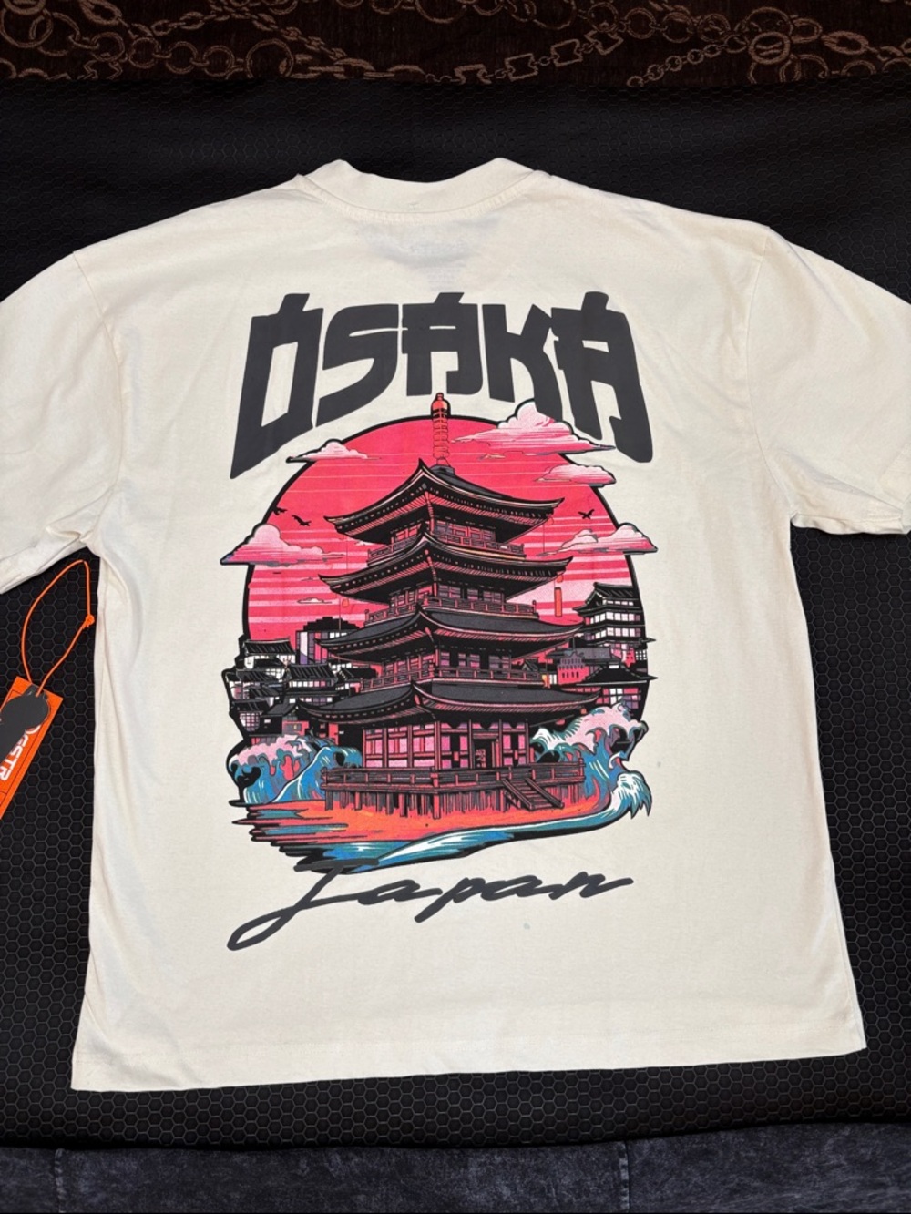 OSAKA JAPAN PAGODA - Japanese graphic shirt with embroidery